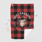 Beste opa aangepaste kinderfoto rode Buffalo gerui Golfhanddoek (Insitu)