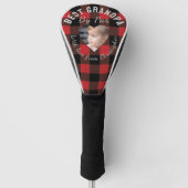 Beste opa aangepaste kinderfoto rode Buffalo gerui Golfheadcover (Voorkant)