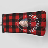 Beste opa aangepaste kinderfoto rode Buffalo gerui Golfheadcover (Voorkant)