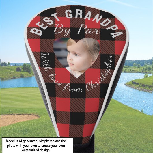 Beste opa aangepaste kinderfoto rode Buffalo gerui Golfheadcover