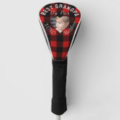 Beste opa aangepaste kinderfoto rode Buffalo gerui Golfheadcover (Voorkant)