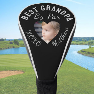Beste opa aangepaste kinderfoto zwart golfheadcover