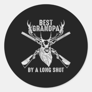 Beste opa bij een lange schot - Mannen herten jage Ronde Sticker