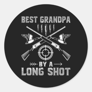 Beste opa bij een lange schot - Mannen herten jage Ronde Sticker