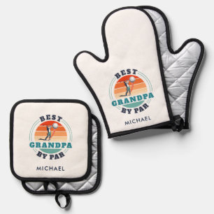 Beste Opa By Par Golf Lover Papa gepersonaliseerd Ovenwant & Pannenlap Set