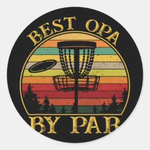 Beste Opa By Par Grappige Disc Golfende Grootvader Ronde Sticker