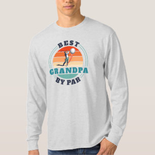 Beste Opa By Par Retro Verjaardag Golfende Papa T-shirt
