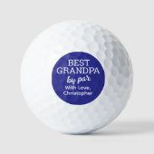 Beste opa door Par Aangepaste blauwe witte Golfballen (Voorkant)