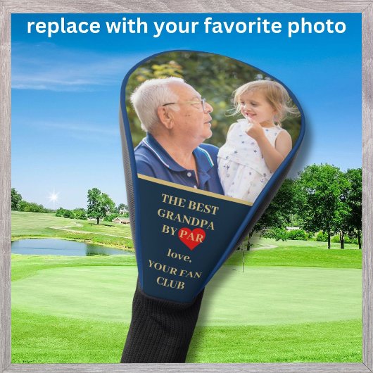 Beste opa door Par aangepaste foto Golfheadcover