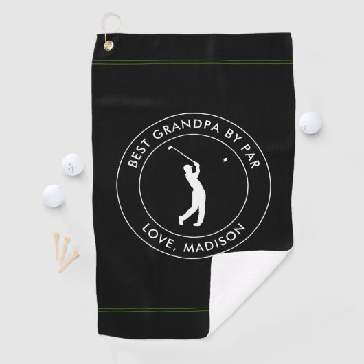 Beste opa door par aangepaste golfer naam tekst golfhanddoek (Insitu)