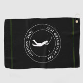Beste opa door par aangepaste golfer naam tekst golfhanddoek (Horizontaal)