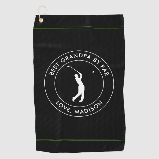 Beste opa door par aangepaste golfer naam tekst golfhanddoek (Voorkant)