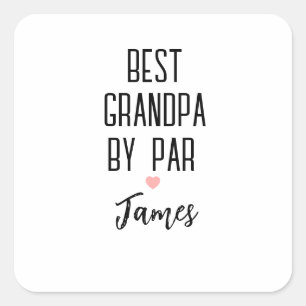 Beste opa door Par aangepaste naam Vierkante Sticker