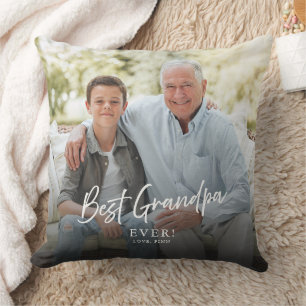 Beste Opa Door Par Aangepaste Twee Foto Aandenken Kussen