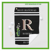 Beste opa door Par Custom Monogram Name Clubs Golfhanddoek