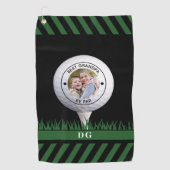 Beste opa door par foto gepersonaliseerd golfhanddoek (Voorkant)