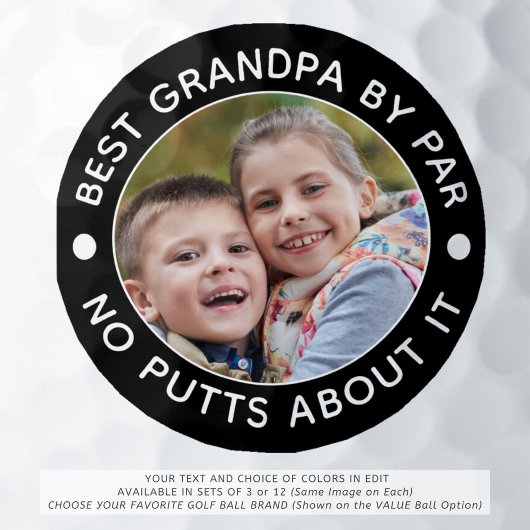 BESTE OPA DOOR PAR Foto Grappige aangepaste kleure Golfballen