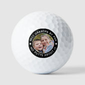 BESTE OPA DOOR PAR Foto Grappige aangepaste kleure Golfballen (Voorkant)