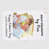 Beste opa door par foto Happy Vaderdag Golfhanddoek (Horizontaal)