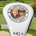 BESTE OPA DOOR PAR Foto Monogram Grappig Golfheadcover<br><div class="desc">Voor de speciale golf-liefhebber grootvader, creëer een unieke foto golf hoofd cover met de bewerkbare titel BEST GRANDPA BY PAR - GEEN PUTTS OVER IT of uw aangepaste tekst en gepersonaliseerd met een afbeelding en zijn monogram in uw keuze van lettertype stijlen en kleurencombinaties (weergegeven in wit op zwart). Kies...</div>