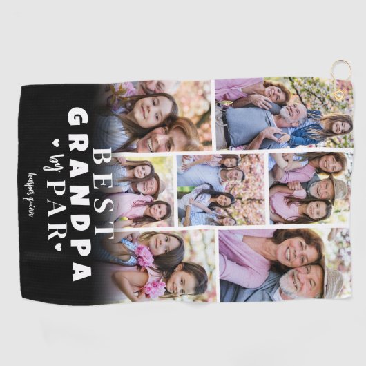 Beste Opa door Par Fotocollage Golfhanddoek (Horizontaal)