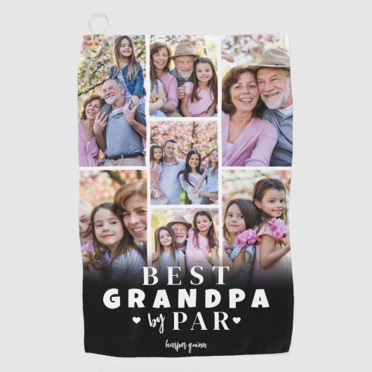 Beste Opa door Par Fotocollage Golfhanddoek (Voorkant)