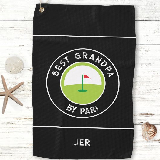Beste opa door Par Fun Moderne golfer Zwart Wit Golfhanddoek