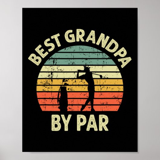 Beste opa door Par Golf Golfer Golfen Grootvader Poster (Voorkant)