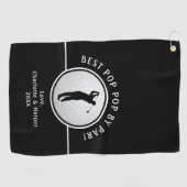 Beste Opa Door Par Golfer Man Zwart & Wit Pret Golfhanddoek (Horizontaal)