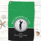 Beste Opa door Par Golfer Mannelijk Zwart Groen Cu Golfhanddoek