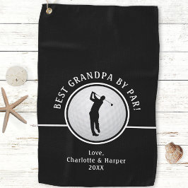 Beste Opa door Par Golfer Mannelijk Zwart & Wit Golfhanddoek