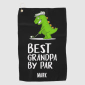 Beste Opa door Par Grootvader grappige Dinosaurus Golfhanddoek (Voorkant)