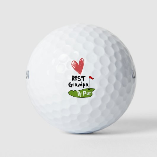 Beste opa door par met hart golfballen (Voorkant)