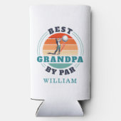 Beste opa door Par Retro gepersonaliseerd Golfing Seltzer Blikjeskoeler (Achterkant)