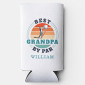 Beste opa door Par Retro gepersonaliseerd Golfing Seltzer Blikjeskoeler (Voorkant)