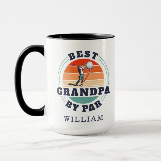 Beste opa door Par Retro golfen gepersonaliseerd Mok (Links)