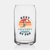 Beste opa door par retro golfer op maat blikvorm glas (Achterkant)