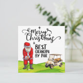 Beste opa door Par voor Kerstmis met de Kerstman Feestdagenkaart (Staand voorkant)