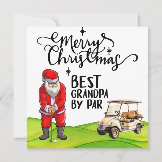 Beste opa door Par voor Kerstmis met de Kerstman Feestdagenkaart (Voorkant)