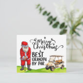 Beste opa door Par voor Kerstmis met de Kerstman Feestdagenkaart (Staand voorkant)