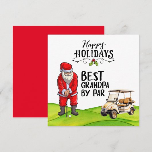 Beste opa door Par voor Kerstmis met de Kerstman Feestdagenkaart (Voorkant / Achterkant)