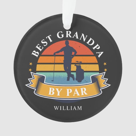 Beste opa door persoonlijke gepersonaliseerde Retr Ornament (voorkant)