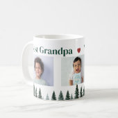 Beste Opa Drie Foto Groene Bomen Koffie Mok (Voorkant links)