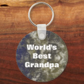 Beste opa Elegant Gold Blue Abstract Sleutelhanger (Voorkant)