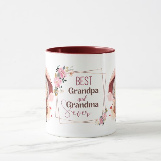 Beste opa en oma ooit met een paraplu mok (Midden)