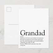 Beste Opa en Oma ter Wereld Opa, Grootvader Defini Briefkaart (Voorkant / Achterkant)