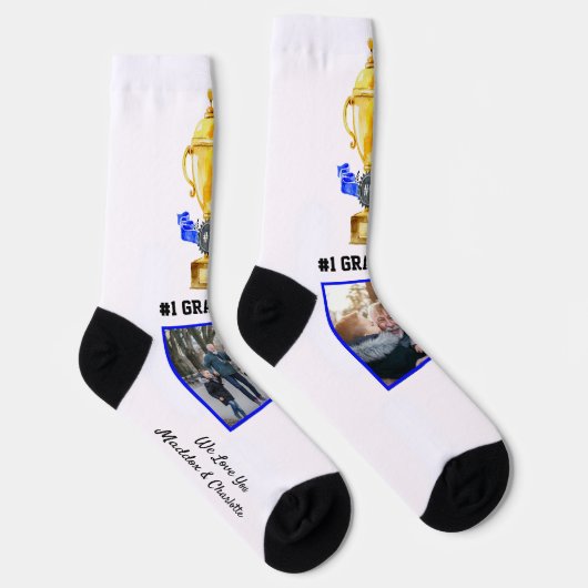Beste opa Ever | #1 Trophy Photo Collage Sokken (Rechts)