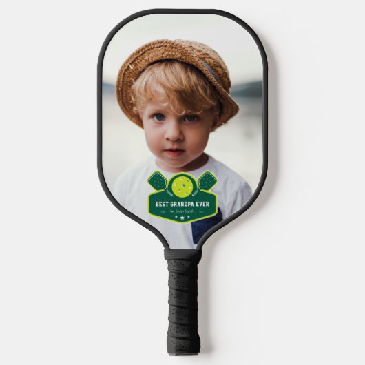 Beste opa Ever | Aangepast 2 foto Pickleball Paddle (Voorkant)