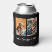 Beste opa Ever Black 4 Foto aangepast Blikjeskoeler (Blikje Achterkant)