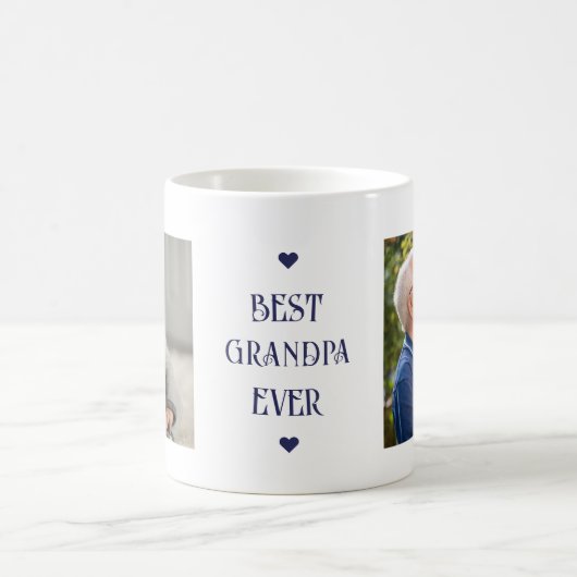 Beste opa Ever Blue Modern 2 foto Koffiemok (Center)